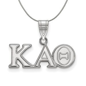 Sterling Silver Kappa Alpha Theta Md Greek Pendant Necklace - 24 Inch